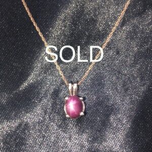 14K Star Ruby (1.51 carat) Pendant and Fine Rope Chain